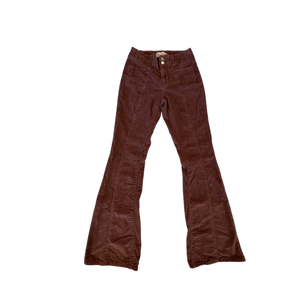Brown Corduroy Flare Pants Size 4 Y2K Boho Bell Bottom Festival Indie 70's style